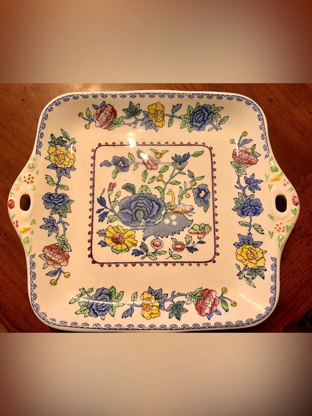 Mason’s Ironstone Plantation Pattern-Vintage Floral Serving Platter